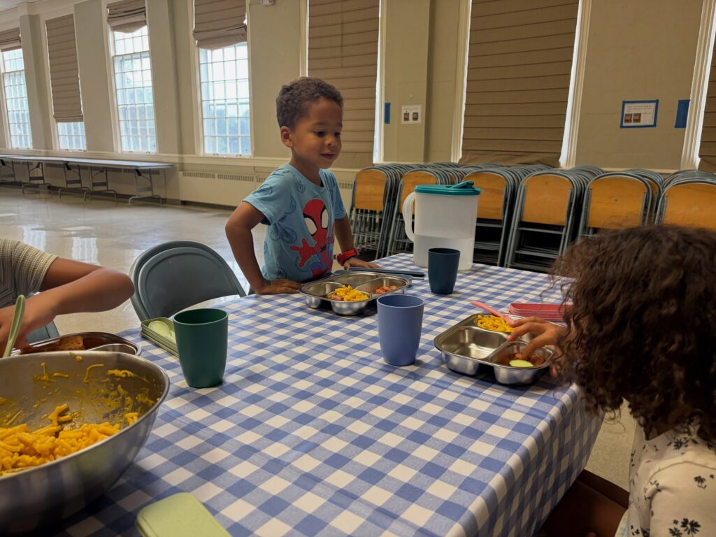 Children having fun at chat and chew