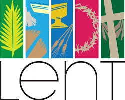 Colorful Lent-themed illustration with symbolic imagery.